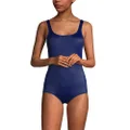 Lands' End Women's Plus Size Chlorine Resistant Tugless One Piece Swimsuit Soft Cup 26W Blue