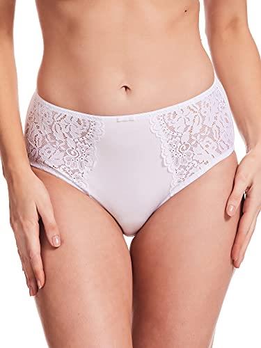 KAYSER, Cotton & Stretch Corded Lace Full Brief, White, 12