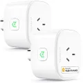 meross Smart Plug WiFi Outlet Works with Apple HomeKit, Siri, Alexa, Google Home, 2 Pack
