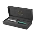 Parker Sonnet Essentials Fountain Pen, Metal and Green Lacquer with Palladium Trim, Stainless Steel, Medium Nib, Gift Box