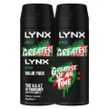 LYNX Africa Deodorant Aerosol Body Spray for Men 165 ML x 2 Pack, 48 hour Fressness, the G.O.A.T. of fragrance