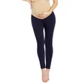 Motherhood Maternity Women's Essential Stretch Full Length Secret Fit Belly Leggings, Navy, Large