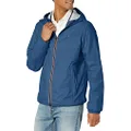 Tommy Hilfiger Men's Lightweight Active Water Resistant Hooded Rain Jacket, Nautical Blue, Large