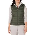 Amazon Essentials Women's Lightweight Water-Resistant Packable Puffer Vest, Olive, Medium