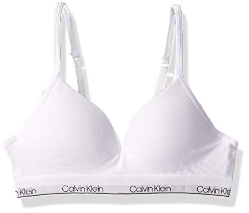 Calvin Klein Girls' Big Seamless Hybrid Bra, White, (34) 34A