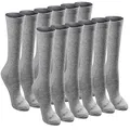 Dickies Women's Dritech Advanced Moisture Wicking Crew Sock (6/12 Packs), Grey Solid (12 Pairs), 6-9