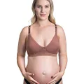 New Beginnings Diamond Breastfeeding Bra for Steady and Gently Support with Wire-Free Frame & Seamless Soft Cups, Chestnut, Large Plus