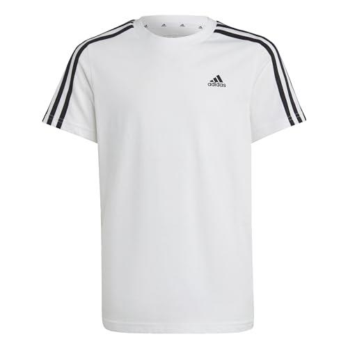 adidas Sportswear Essentials 3-Stripes Kids' Cotton T-Shirt, White, 7-8 Years