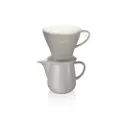 Melitta Porcelain Pour-Over Coffee Set with Jug and Filter Cone, Classic Edition, 0.6 L, Grey, 6768456