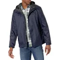 Tommy Hilfiger Men's Waterproof Breathable Hooded Jacket Raincoat, Navy, 3X-Large