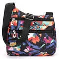 STUOYE Nylon Multi-Pocket Crossbody Purse Bags for Women Travel Shoulder Bag Green Size: Medium