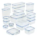 LOCK & LOCK Easy Essential Storage Set/Food Containers Airtight Bins/BPA-Free/Dishwasher Safe, 38 Piece, Clear
