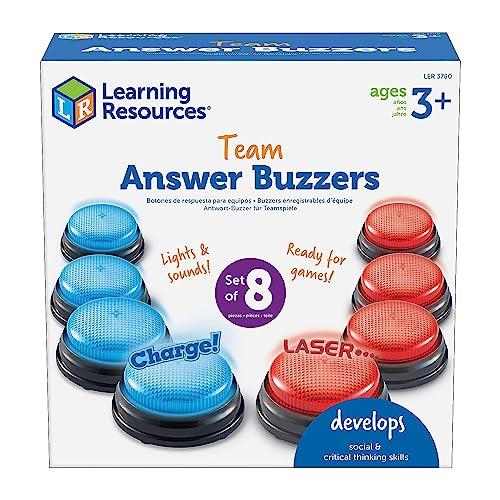 Learning Resources Team Answer Buzzers, Classroom Buzzers, Set of 8 Buzzers, Game Show Toys, Develops Social Skills, Ages 3+