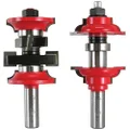 Freud 99-277 2 Piece Entry Door Router Bit System 2" & 2-1/4" Doors, Roundover Style, 1/2" Shank With TiCo Hi-Density Carbide