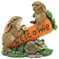 Design Toscano HF317387 Bunny Bunch Welcome Sign Statue