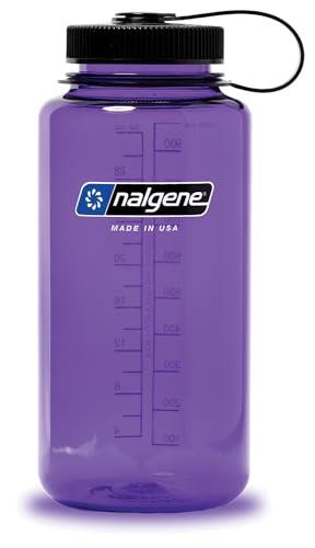 Nalgene Sustain Tritan BPA-Free Water Bottle Made with Material Derived from 50% Plastic Waste, 32 OZ, Wide Mouth, Purple