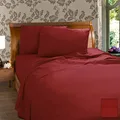 Kingdom 225 Thread Count Easy Care Percale Sheet Set, King, Red