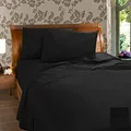 Kingdom 225 Thread Count Easy Care Percale Sheet Set, King, Black