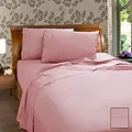 Kingdom 225 Thread Count Easy Care Percale Sheet Set, Queen, Pink