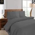 Ramesses 1500 Thread Count 100% Egyptian Cotton Quilt Cover Set, Single, Charcoal