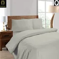 Ramesses 1500 Thread Count 100% Egyptian Cotton Quilt Cover Set, Queen, Grey