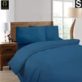 Ramesses 1500 Thread Count 100% Egyptian Cotton Quilt Cover Set, Single, Classic Blue