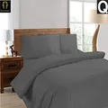Ramesses 1500 Thread Count 100% Egyptian Cotton Quilt Cover Set, Queen, Charcoal