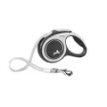 flexi New Comfort Retractable Dog Leash (Tape), 26 ft, Large, Grey/Black