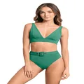 Maaji Womens Forest Paradisus Long Line Triangle Bikini Top, Dark Green, Large US