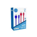 Laser MFI Lightning USB-A Cable 2-Pieces Pack, 2 Meter, Red/Blue
