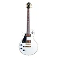Wolf Guitars Australia Howler Solid White Left Hand Guitar with Wolf Hard Case, 25.2-Inch Scale Length