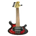 Wolf Guitars Australia Moonray-5 Red Burst Left Hand Guitar with Wolf Hard Case, 34-Inch Scale Length