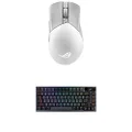 ASUS ROG Gladius III Wireless AimPoint Moonlight White Gaming Mouse (White) & ROG Azoth 75% Wireless Custom Gaming Keyboard - ROG NX Red Linear Pre-Lubed Hot-Swappable Switches