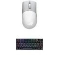 ASUS ROG Keris Wireless AimPoint White RGB Gaming Mouse (White) & ROG Azoth 75% Wireless Custom Gaming Keyboard - ROG NX Red Linear Pre-Lubed Hot-Swappable Switches