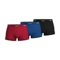 Hugo Boss BOSS Men's 3-Pack Cotton Trunk, New Red/Blue/Black, X-Large