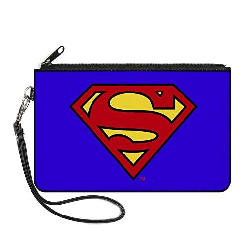 Buckle-Down Canvas Zipper Wallet, Superman Blue, Small