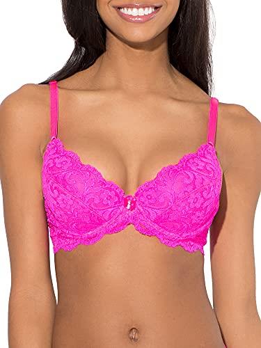 Smart & Sexy Women's Signature Lace Push-up Bra, Medium Pink, 36DD