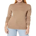Amazon Essentials Women's Classic-Fit Lightweight Long-Sleeve Turtleneck Sweater (Available in Plus Size), Camel Heather, XX-Large