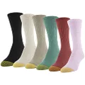 GOLDTOE Women's Casual Texture Crew Socks, Multipairs, Pink Pearl Assorted (6-pairs), Medium