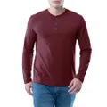 Lee Men's Long Sleeve Soft Washed Cotton Henley T-Shirt, Rhubarb, 3X-Large