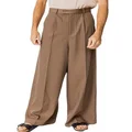 Justin Cassin Men's Adrian Wide Leg Trousers, Brown, Size 30