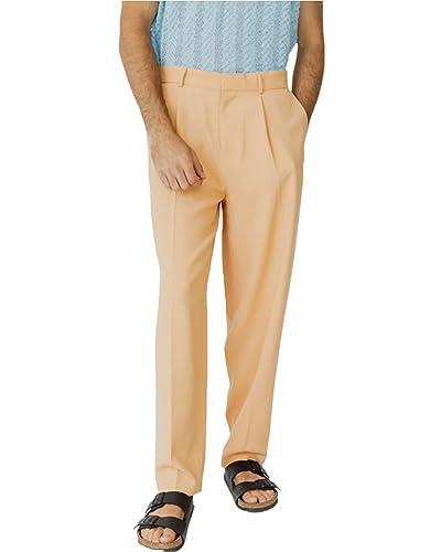 Justin Cassin Men's Heran Loose fit Trousers, Apricot, Size 34