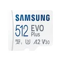 SAMSUNG EVO Plus 512GB w/SD Adaptor Micro SDXC, Up-to 130MB/s, Expanded Storage for Gaming Devices, Android Tablets and Smart Phones, Memory Card