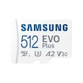 SAMSUNG EVO Plus 512GB w/SD Adaptor Micro SDXC, Up-to 130MB/s, Expanded Storage for Gaming Devices, Android Tablets and Smart Phones, Memory Card