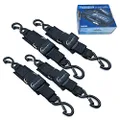 WavesRx Marine Boat Trailer Transom Tie-Down (4 Pack) | Adjustable 2"x24" Safety Straps | 1200 LBS Capacity to Securely Transport Boats, Jet Skis and Other PWC
