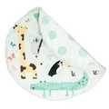 Pearhead Plush Baby Mat, Jungle Animals Infant Mat, Reversible Polka Dot Play Mat, Soft, Portable and Washable Baby Tummy Time and Play Gym Mat