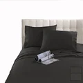 Kingtex 300 Thread Count Hotel Quality Cotton Sateen Sheet Set, Single, Charcoal
