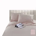 Kingtex 300 Thread Count Hotel Quality Cotton Sateen Sheet Set, Single, Soft Pink