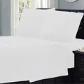 Ramesses Ultra Soft Micro Flannel Plain Sheet Set, Queen, White