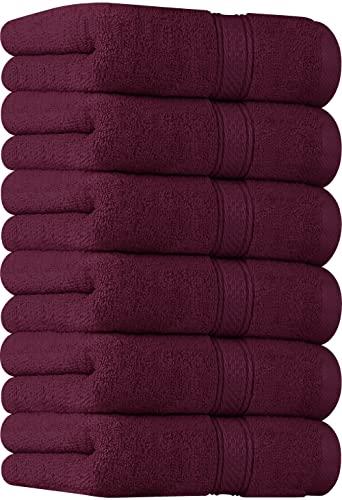 Utopia Towels Cotton Hand Towels, 6 Pack Towels, 600 GSM (Burgundy)